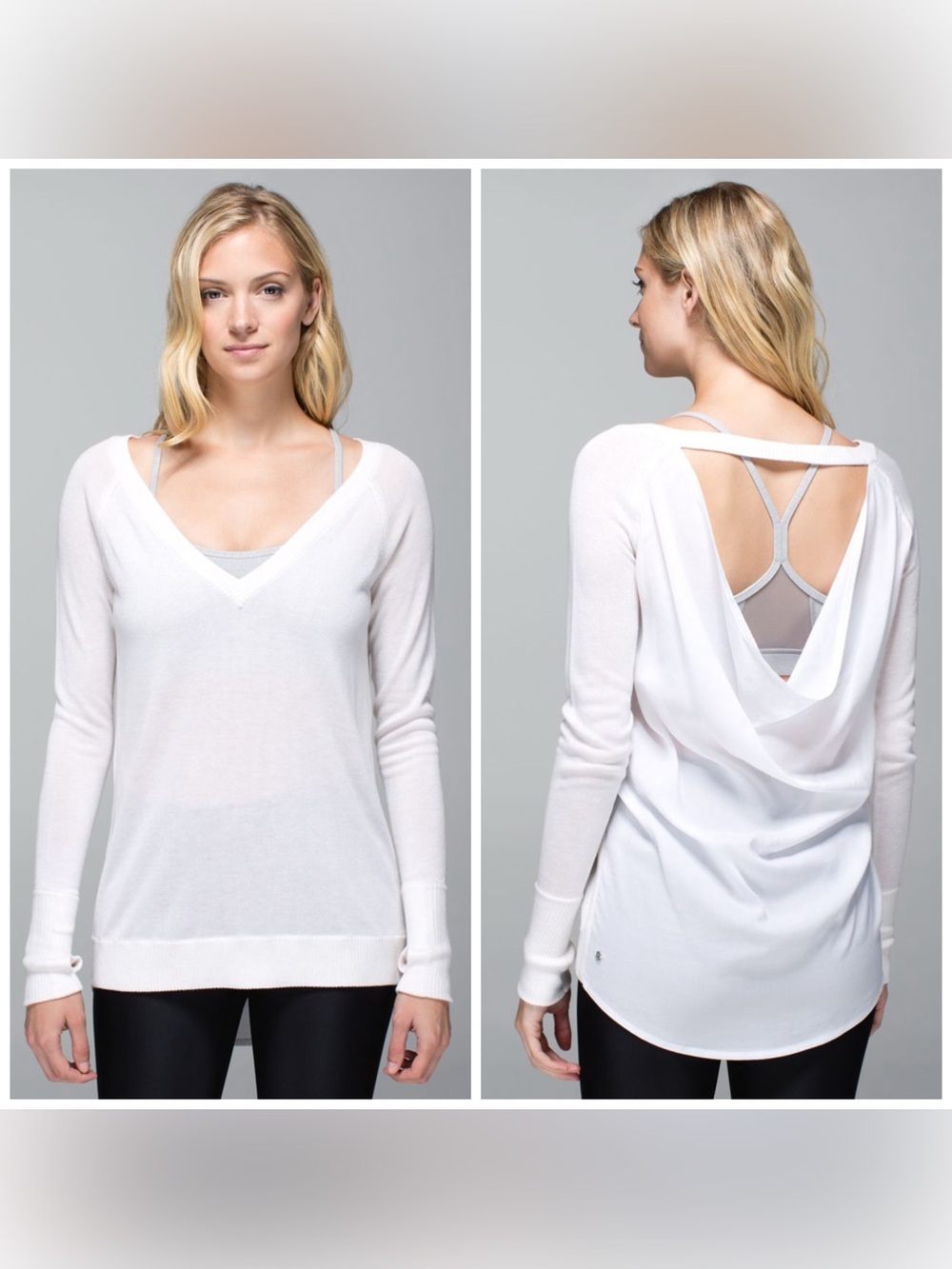 Lululemon Unity Pullover Heathered White / White Size 2 4 Lightweight Pullover